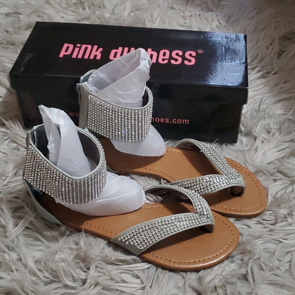 Sandals with rhinestones